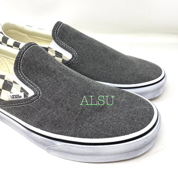 💖MEGA SALE💖VANS Classic Slip-On Washed Asphalt Canvas  Women’s  VN0A4U38HQE - Picture 3 of 9